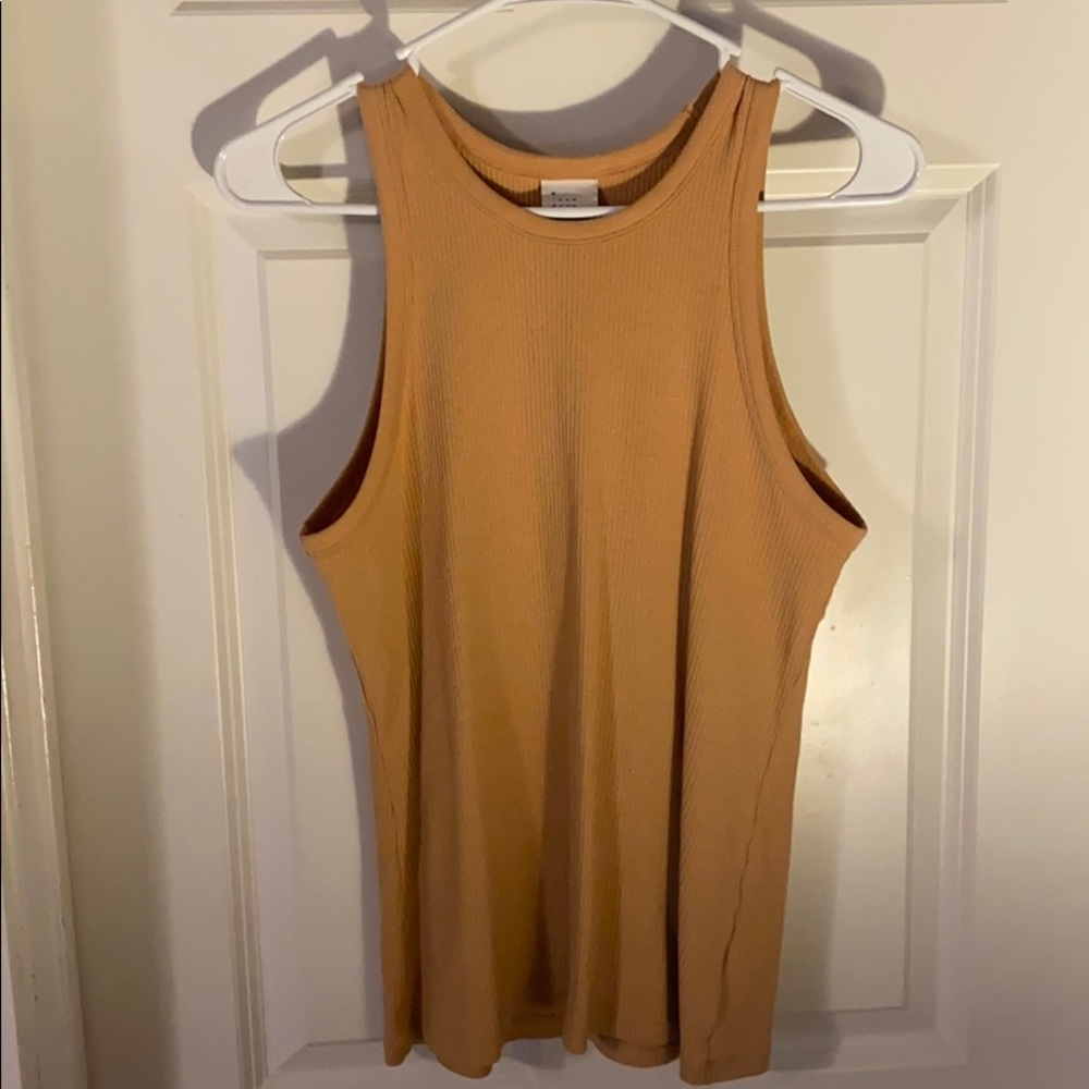 Tan/peachy high neck tank top